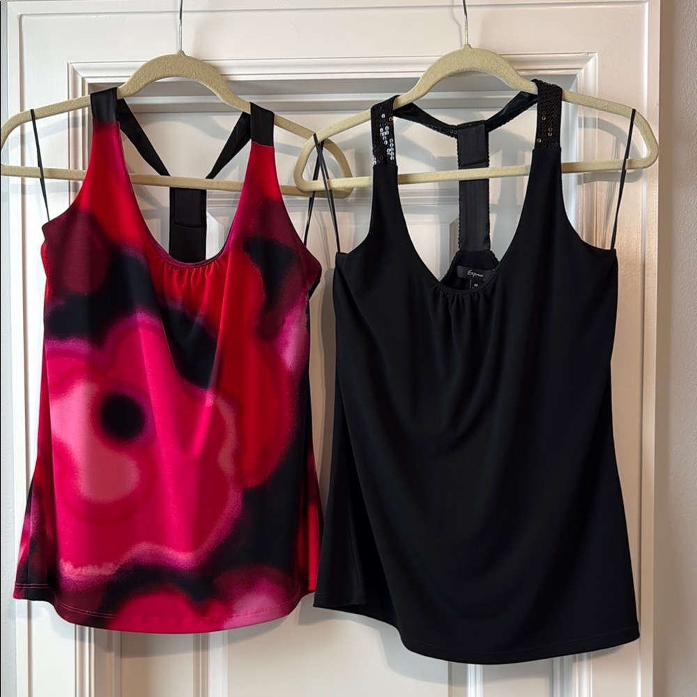 EXPRESS Stylish Women's Black and Red Tops